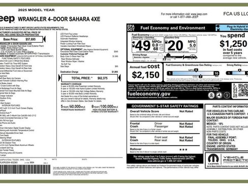 Used 2025 Jeep Wrangler Unlimited Sahara AWD/4WD image 2