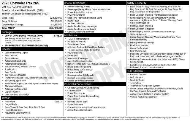 Used 2025 Chevrolet Trax RS w/ Driver Confidence Package FWD image 6