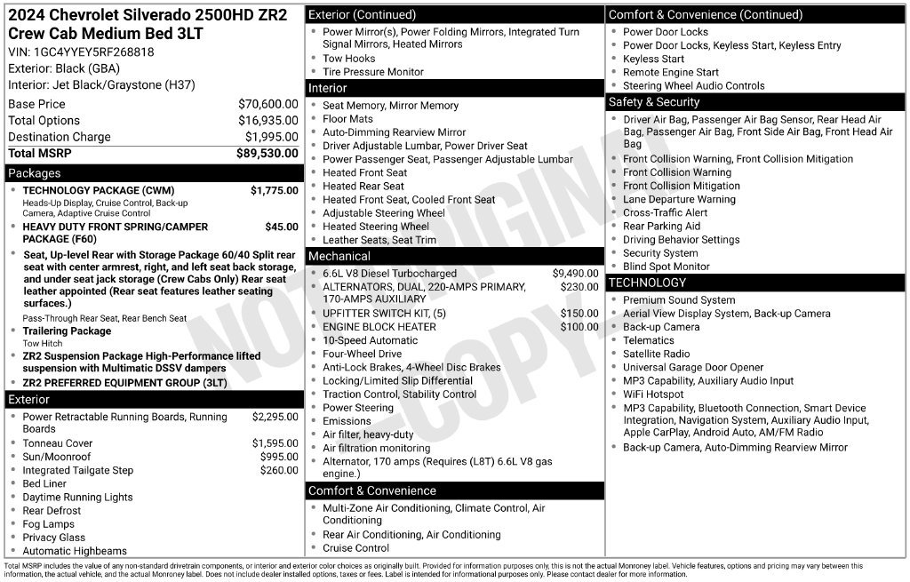 Used 2024 Chevrolet Silverado 2500 ZR2 w/ Technology Package AWD/4WD image 7