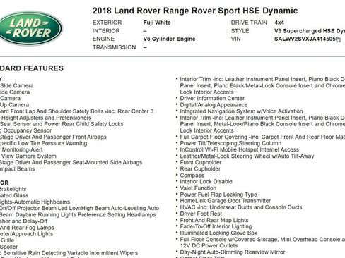 Used 2018 Land Rover Range Rover Sport HSE Dynamic AWD/4WD image 16