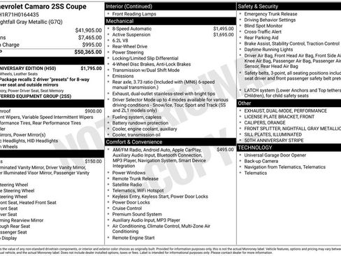 Used 2017 Chevrolet Camaro SS w/ 50th Anniversary Edition image 38