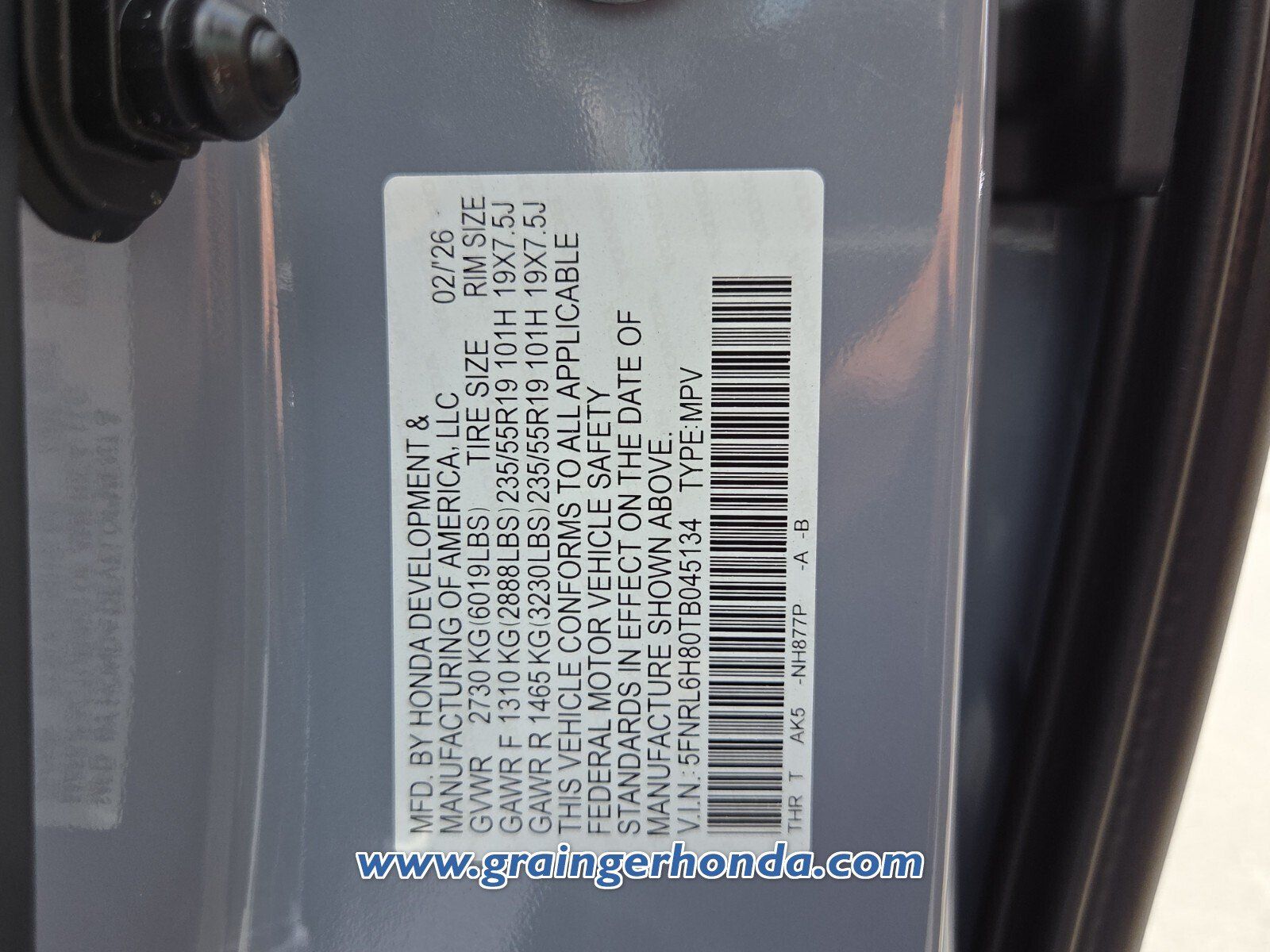 Certified 2026 Honda Odyssey Touring image 14