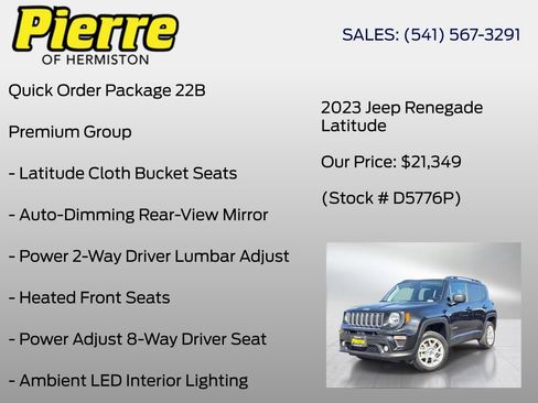 Used 2023 Jeep Renegade Latitude w/ Sun/Sound Group AWD/4WD image 6