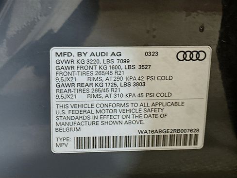 Used 2024 Audi Q8 e-tron Prestige w/ Prestige Package AWD/4WD image 33