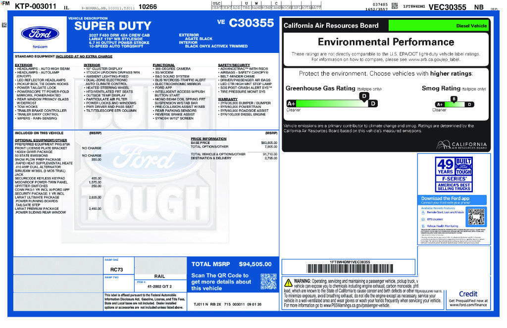 New 2027 Ford F450 Lariat w/ Lariat Ultimate Package AWD/4WD image 5