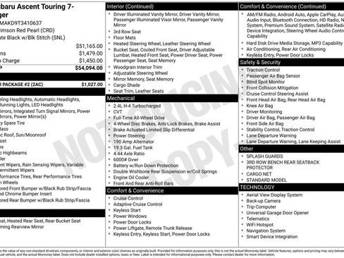 New 2026 Subaru Ascent Touring w/ Popular Package #2 AWD/4WD image 14