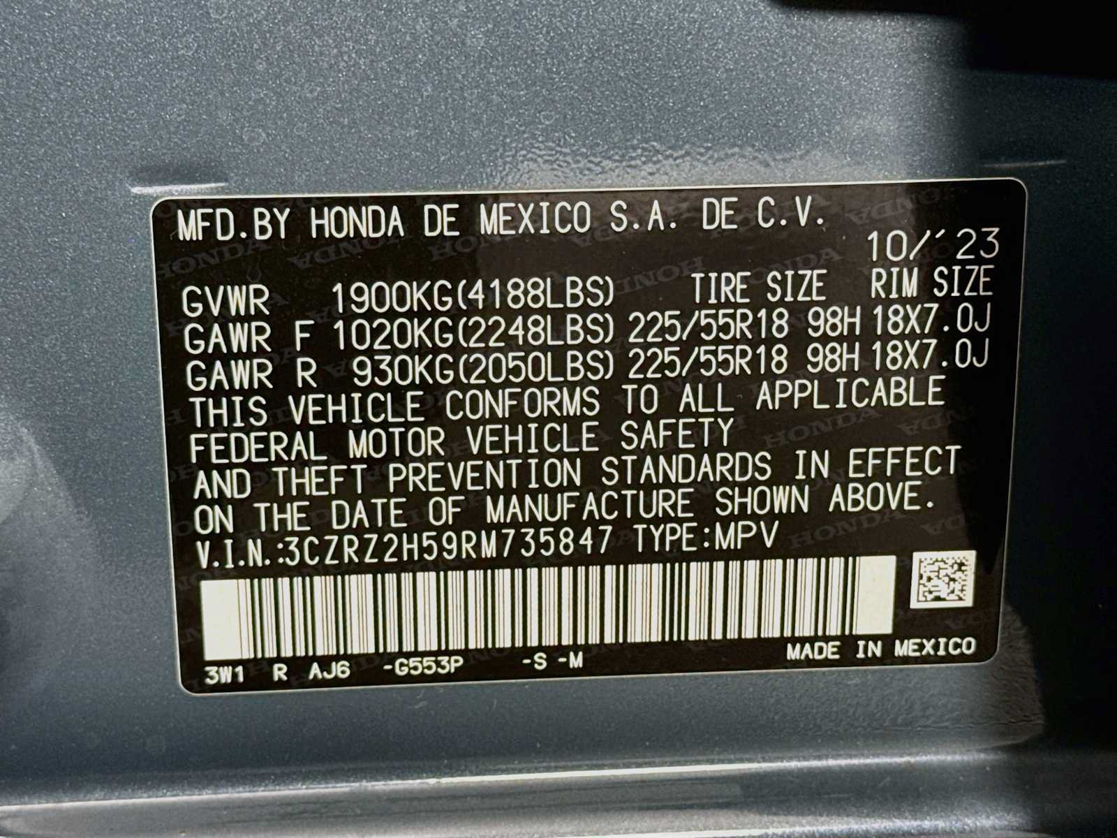 Certified 2024 Honda HR-V Sport image 27