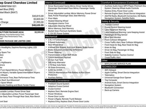 New 2026 Jeep Grand Cherokee Limited w/ Limited Altitude Package image 7