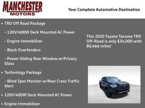 Used 2020 Toyota Tacoma TRD Off-Road w/ Technology Package AWD/4WD image 2