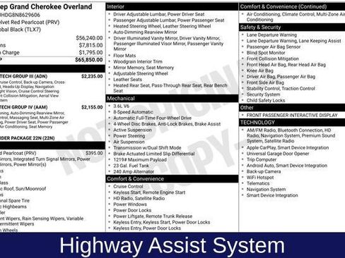 Used 2022 Jeep Grand Cherokee Overland w/ Adv Protech Group III AWD/4WD image 9