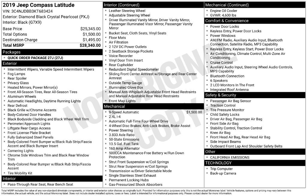 Certified 2019 Jeep Compass Latitude AWD/4WD image 24