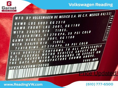 Certified 2022 Volkswagen Tiguan SE AWD/4WD image 29
