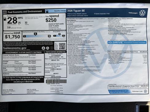 New 2026 Volkswagen Tiguan SE image 3