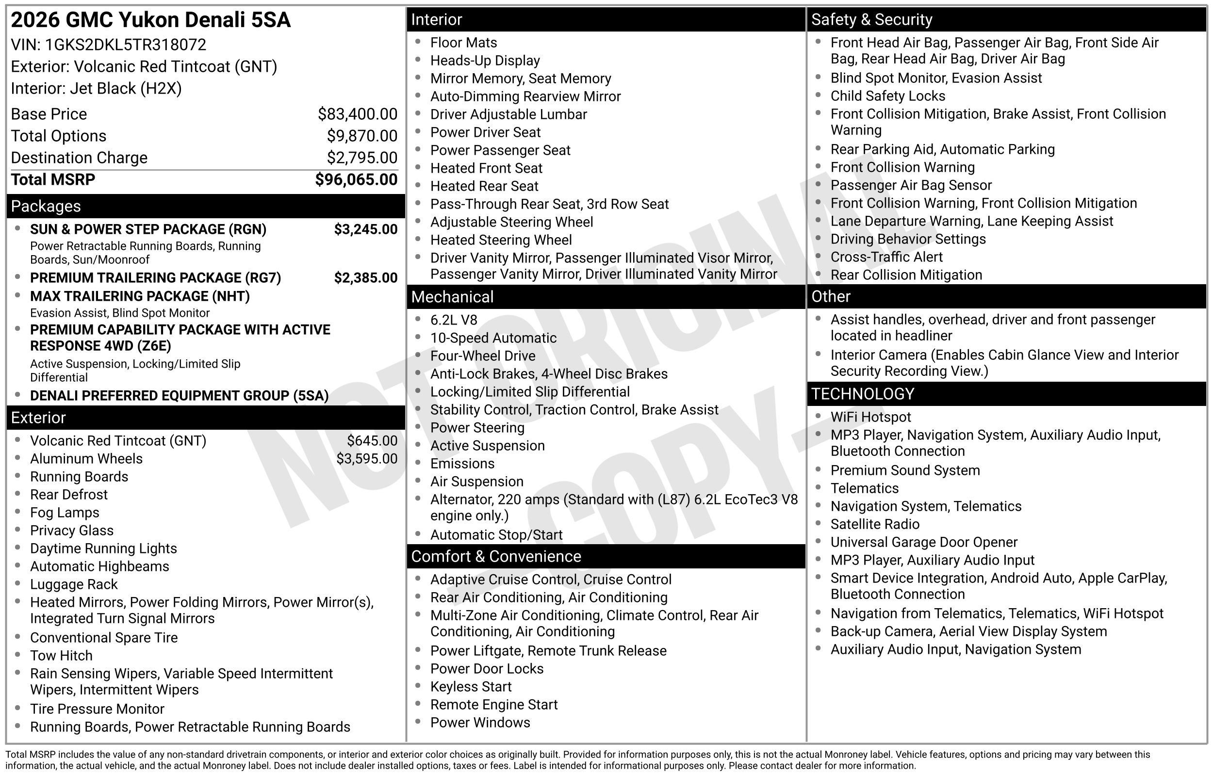 New 2026 GMC Yukon Denali w/ Sun & Power Step Package AWD/4WD image 4