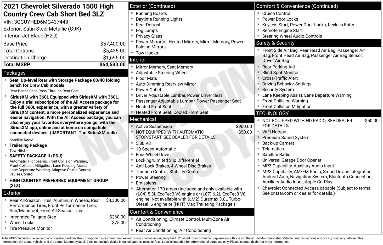 Used 2021 Chevrolet Silverado 1500 High Country AWD/4WD image 26