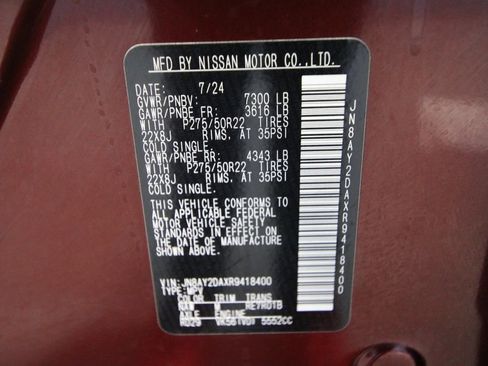Used 2024 Nissan Armada Platinum w/ Captain's Chairs Package RWD image 50