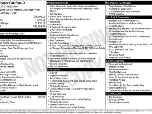Used 2017 Chrysler Pacifica LX FWD image 2