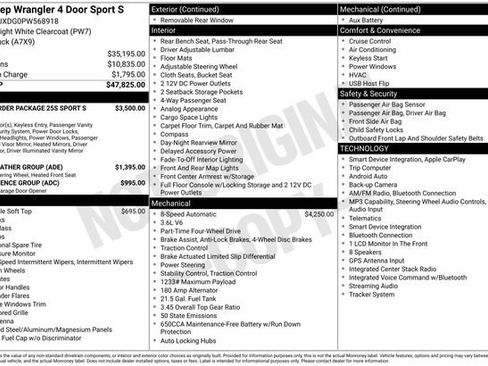 Used 2023 Jeep Wrangler Unlimited Sport AWD/4WD image 2