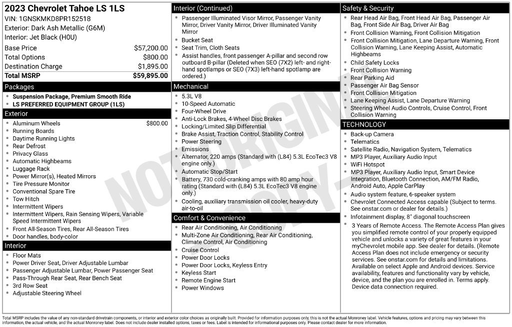 Used 2023 Chevrolet Tahoe LS AWD/4WD image 29