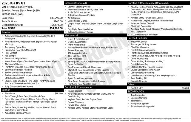 Certified 2025 Kia K5 GT FWD image 15