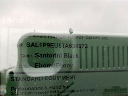 New 2026 Land Rover Range Rover Sport SE AWD/4WD image 6