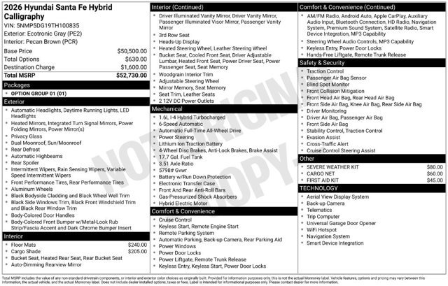 Certified 2026 Hyundai Santa Fe Calligraphy AWD/4WD image 2
