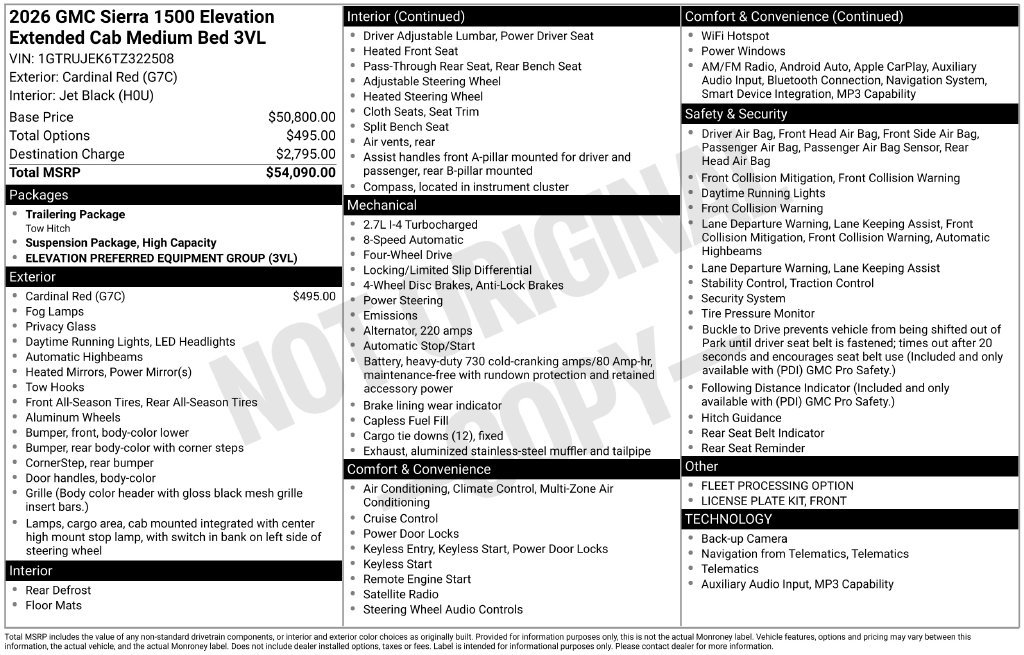 New 2026 GMC Sierra 1500 Elevation AWD/4WD image 36