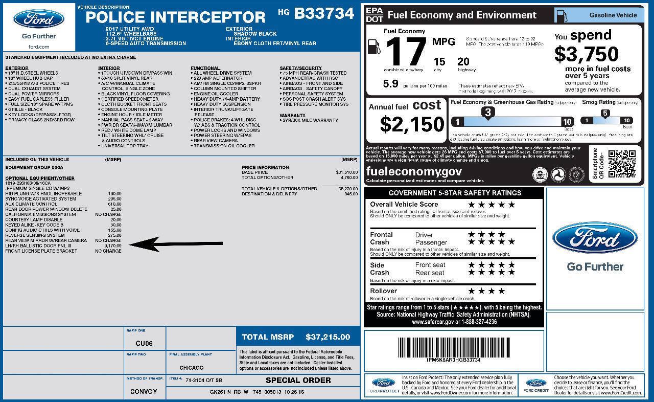 Used 2017 Ford Explorer 4WD Police Interceptor image 8
