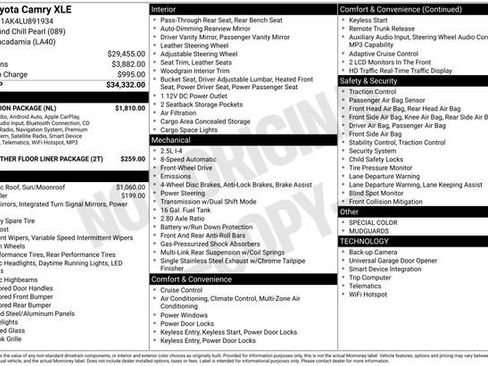 Used 2020 Toyota Camry XLE w/ Navigation Package FWD image 32