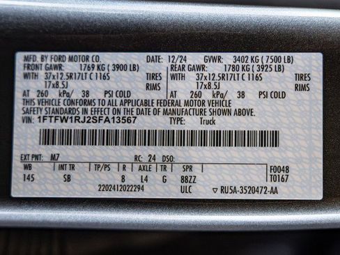 Used 2025 Ford F150 Raptor w/ Equipment Group 803A Raptor R image 46