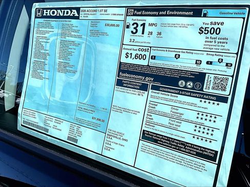 New 2026 Honda Accord SE image 21