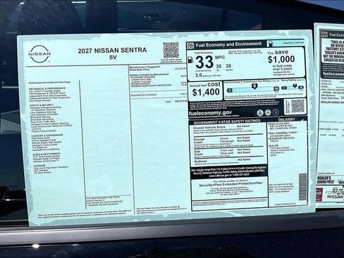 New 2027 Nissan Sentra SV FWD image 12