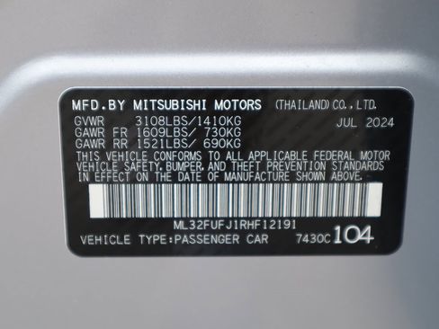 New 2024 Mitsubishi Mirage G4 ES image 56