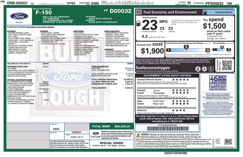 Used 2023 Ford F150 XLT w/ Equipment Group 302A High AWD/4WD image 31