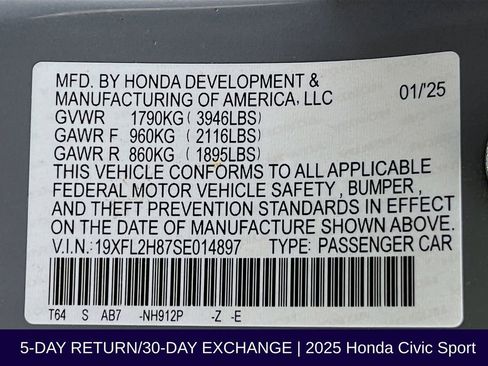 Used 2025 Honda Civic Sport image 32