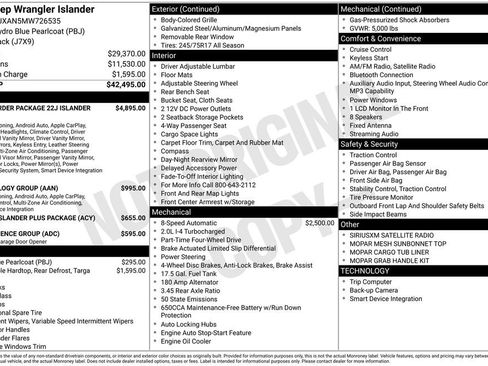 Certified 2021 Jeep Wrangler Sport AWD/4WD image 2