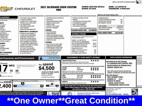 Used 2021 Chevrolet Silverado 1500 Custom image 17