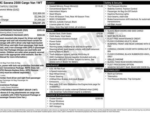Used 2020 GMC Savana 2500 w/ Driver Convenience Package RWD image 17