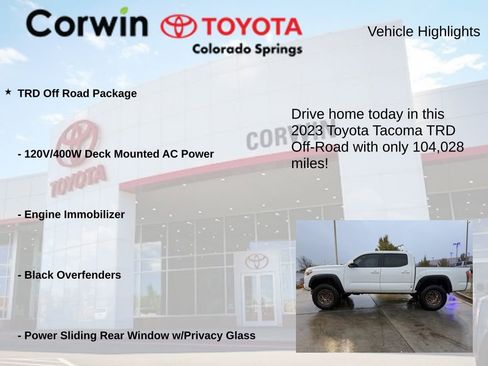 Used 2023 Toyota Tacoma TRD Off-Road w/ Technology Package AWD/4WD image 7