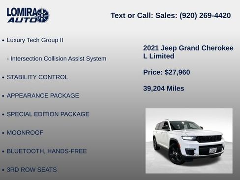 Used 2021 Jeep Grand Cherokee L Limited w/ Luxury Tech Group II AWD/4WD image 27