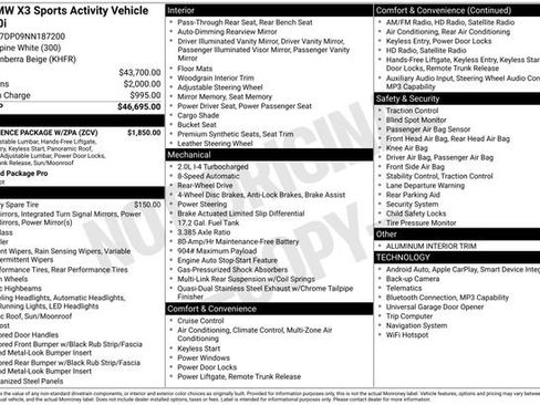 Used 2022 BMW X3 sDrive30i w/ Convenience Package w/ZPA image 44