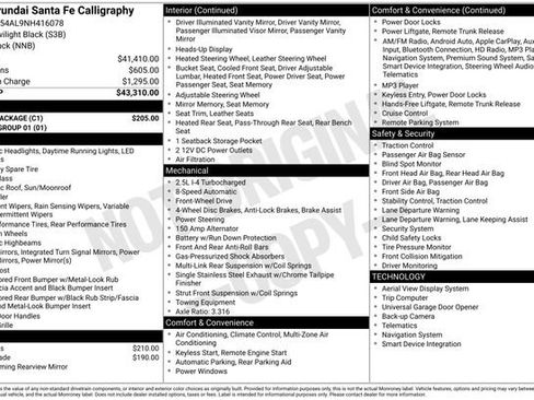 Used 2022 Hyundai Santa Fe Calligraphy w/ Cargo Package image 1