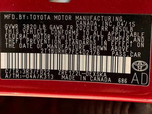 Used 2015 Toyota Corolla S w/ Body Protection Package #1 FWD image 37