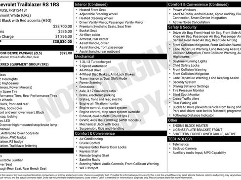 Used 2024 Chevrolet TrailBlazer RS w/ Driver Confidence Package AWD/4WD image 1