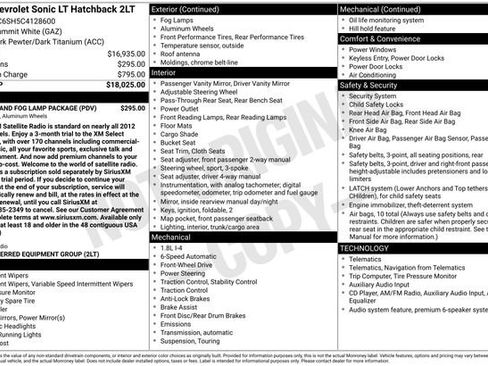 Used 2012 Chevrolet Sonic LT w/ Wheels and Fog Lamp Package FWD image 12