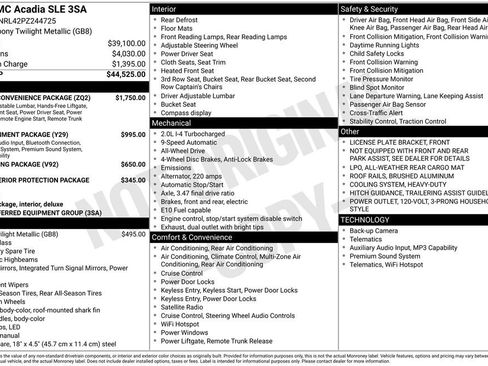 Certified 2023 GMC Acadia SLE w/ Driver Convenience Package AWD/4WD image 2