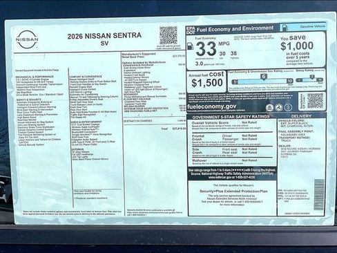 New 2026 Nissan Sentra SV w/ SV Convenience Package FWD image 13