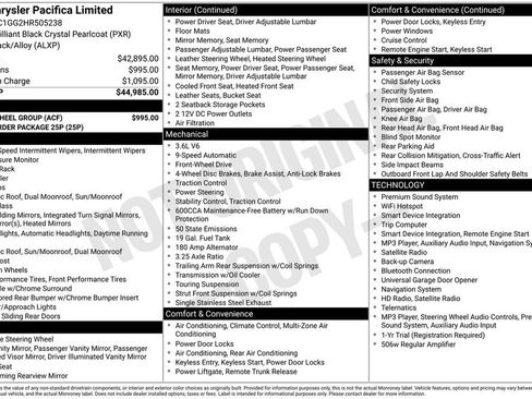 Used 2017 Chrysler Pacifica Limited w/ Tire & Wheel Group FWD image 2