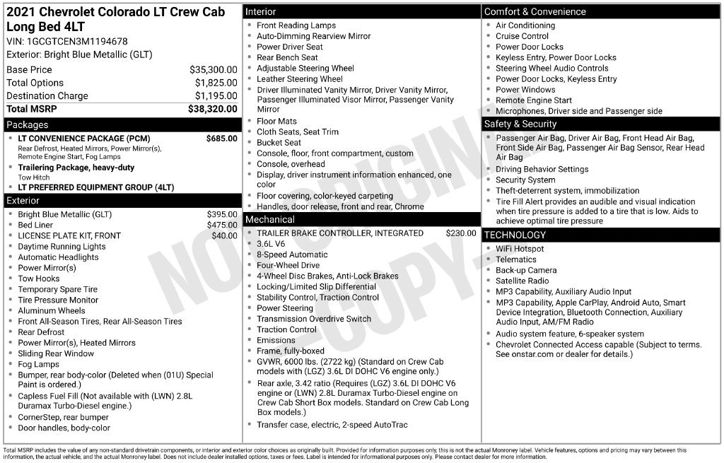 Used 2021 Chevrolet Colorado LT w/ LT Convenience Package AWD/4WD image 9