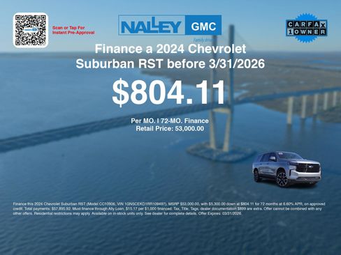 Used 2024 Chevrolet Suburban RST w/ Luxury Package image 3